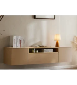 Stolik pod TV wiszący LOFT 160 cm beżowa naturalna