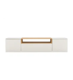 Stolik pod TV wiszący LOFT 160 cm biało naturalna