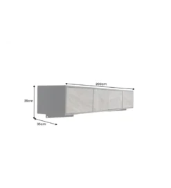 Stolik pod TV wiszący MOUNTAIN SOUL 200 cm drewno akacja czarny