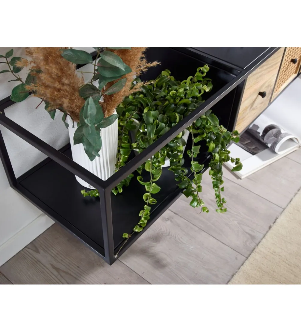 Stolik pod TV wiszący SANDINO 150 cm drewno mango