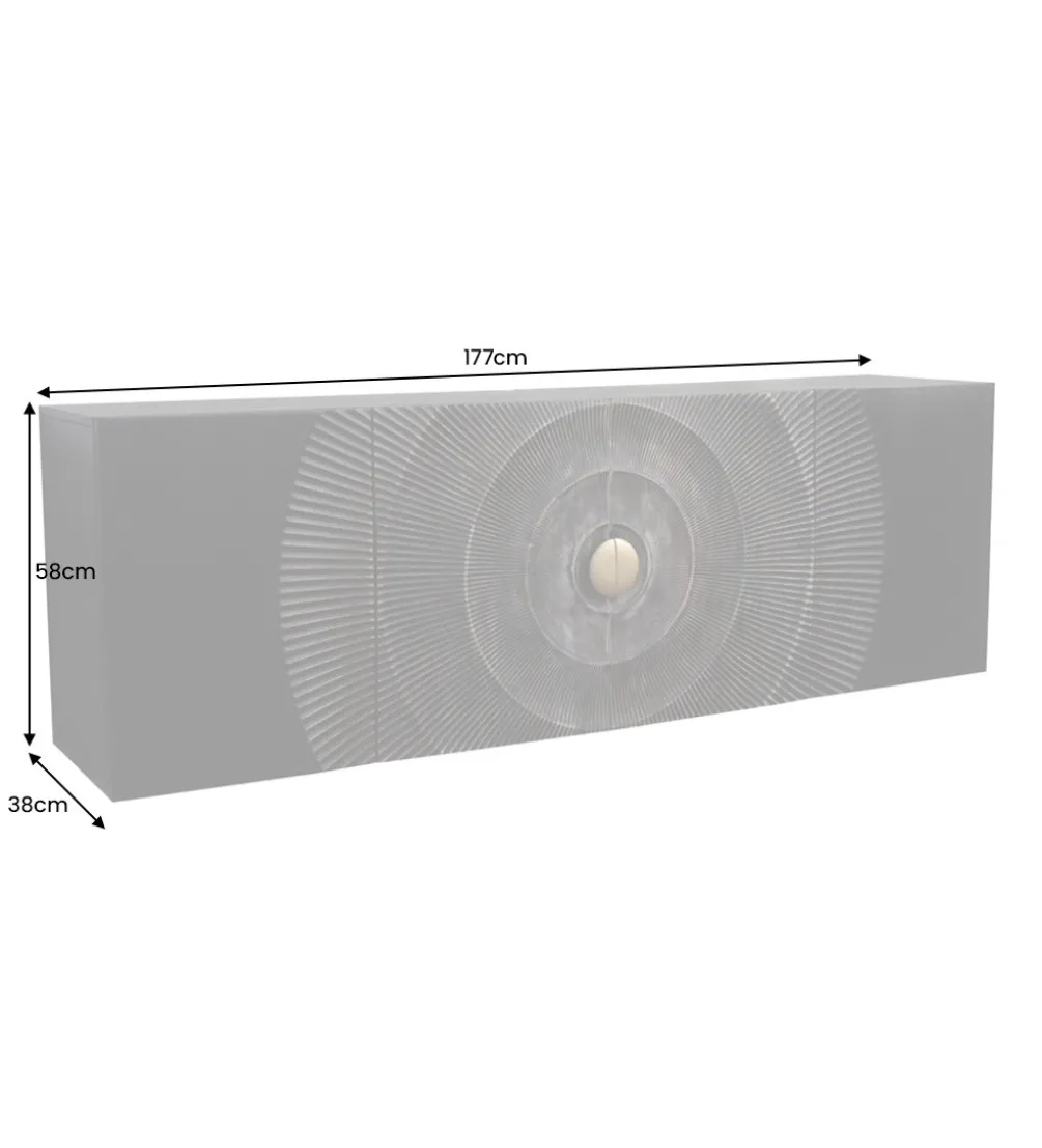 Stolik pod TV wiszący SWEET GOLDEN SUNSET 177 cm drewno mango