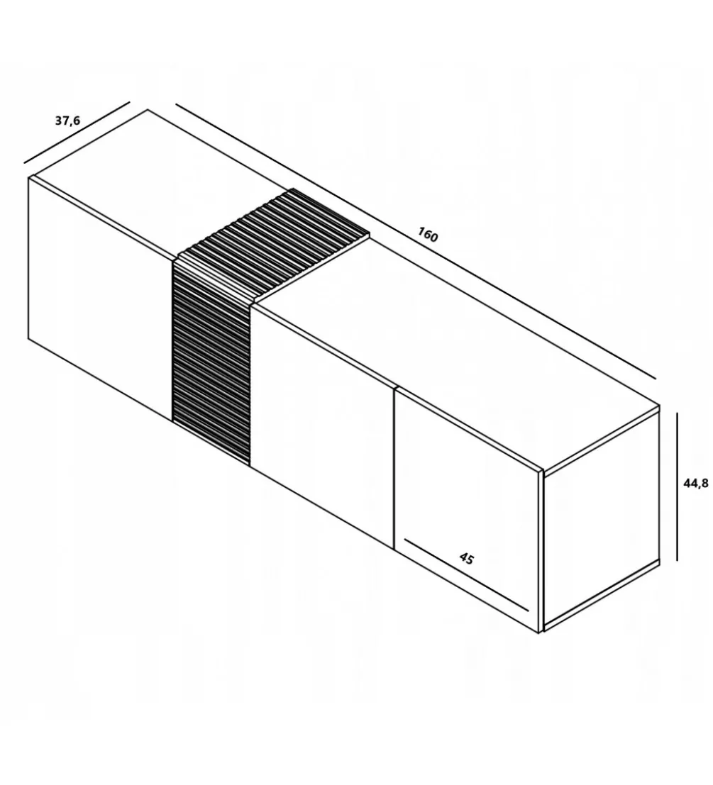 Stolik pod TV wiszący VANTA 160 cm antracytowy