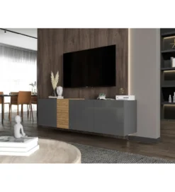 Stolik pod TV wiszący VANTA 160 cm antracytowy
