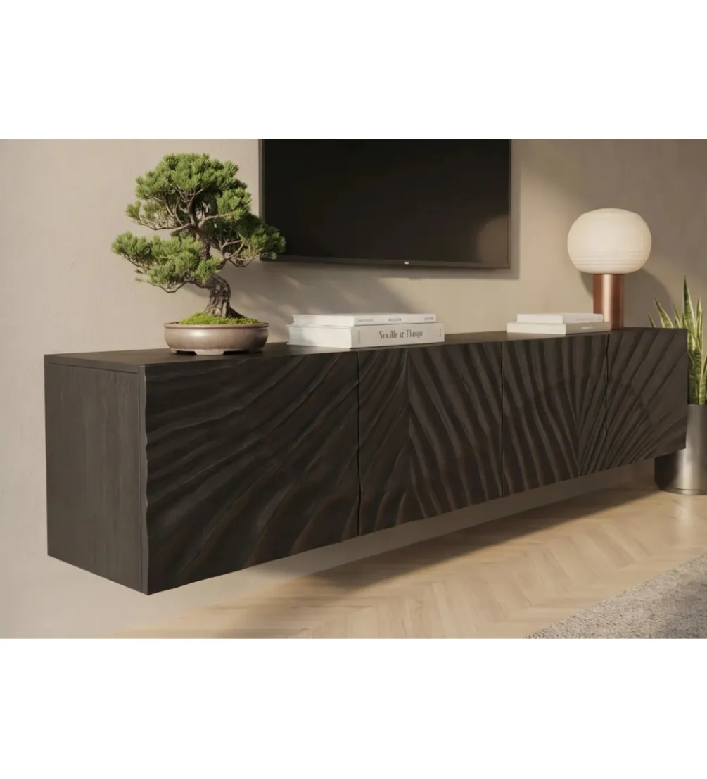 Stolik pod TV wiszący ZEUS Scorpion 200 cm drewno mango