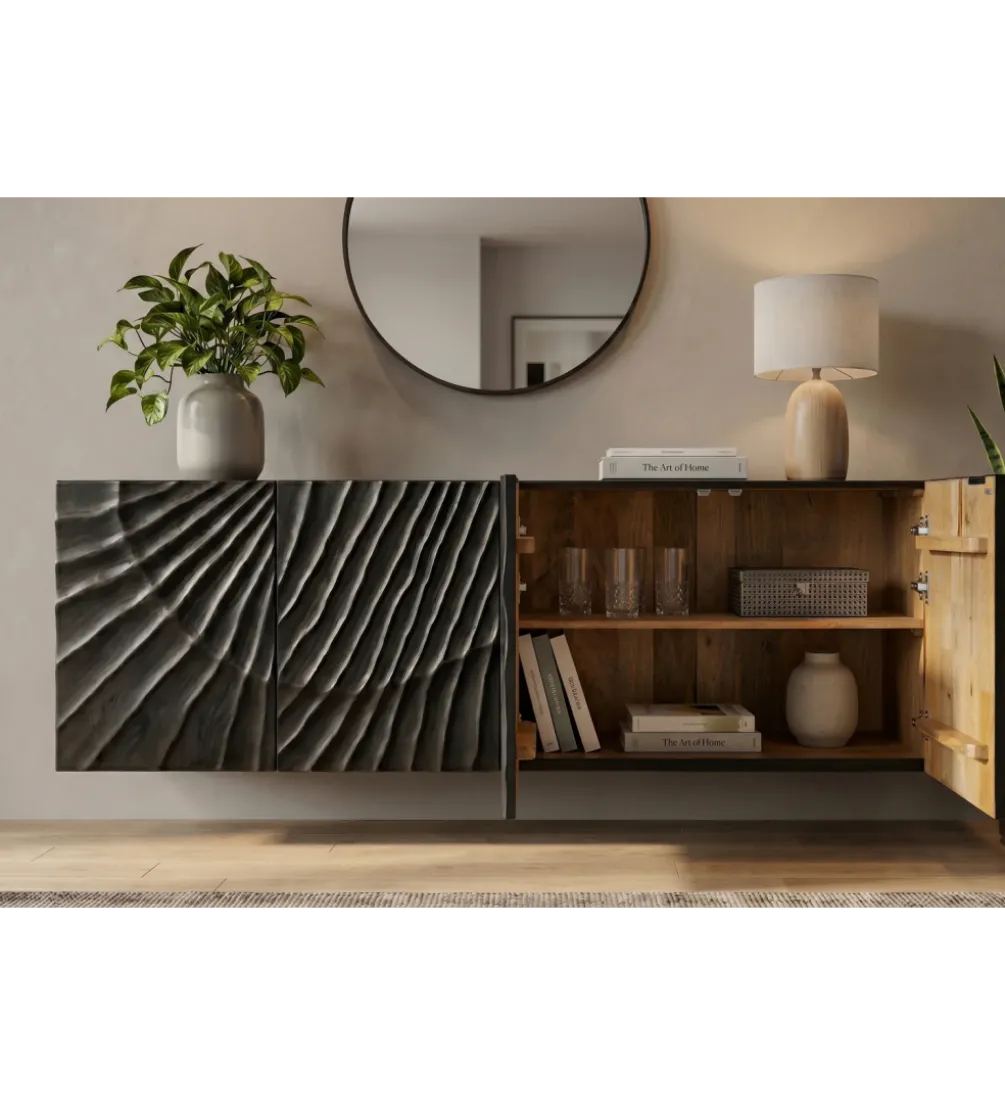 Stolik pod TV wiszący ZEUS Scorpion 177 cm drewno mango