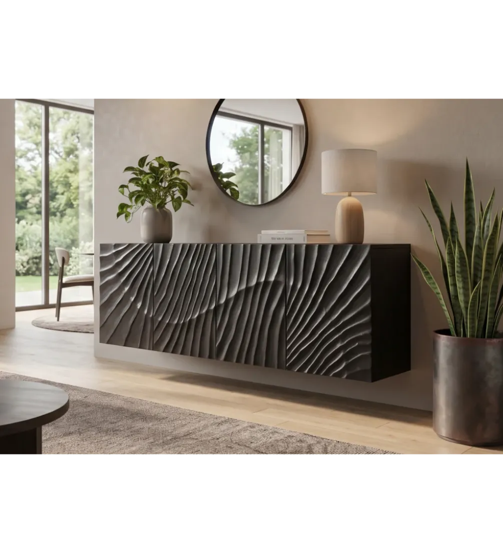 Stolik pod TV wiszący ZEUS Scorpion 177 cm drewno mango