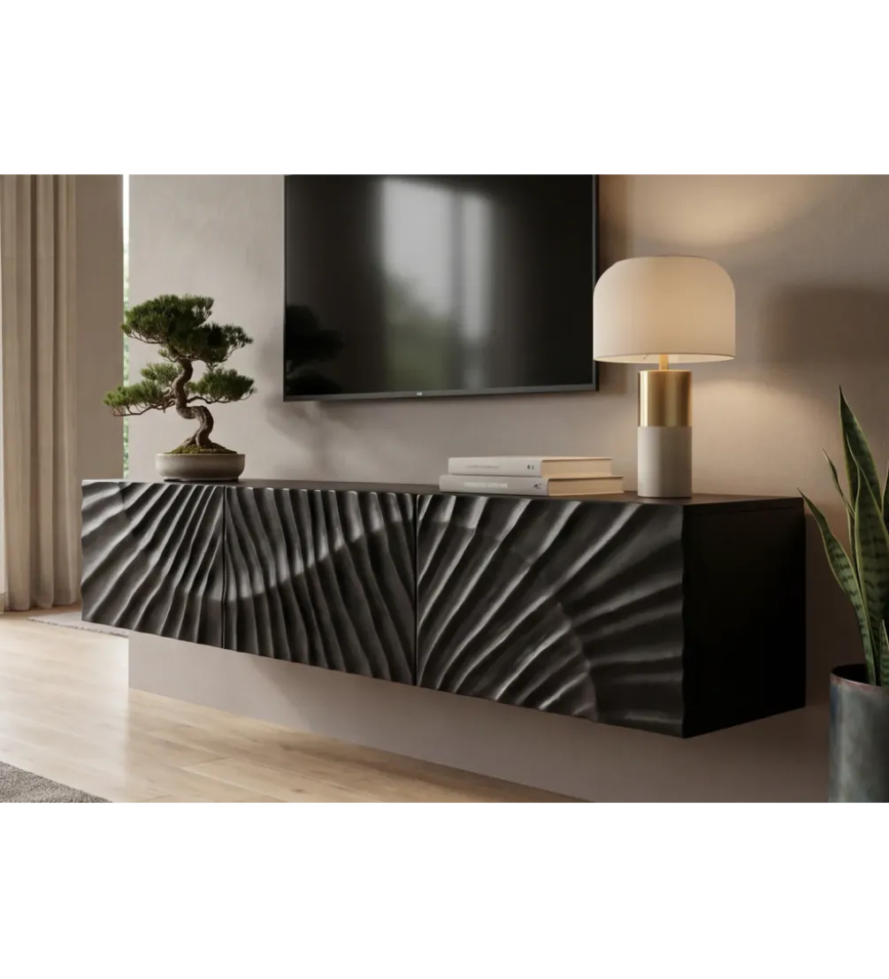 Stolik pod TV wiszący ZEUS Scorpion 160 cm drewno mango