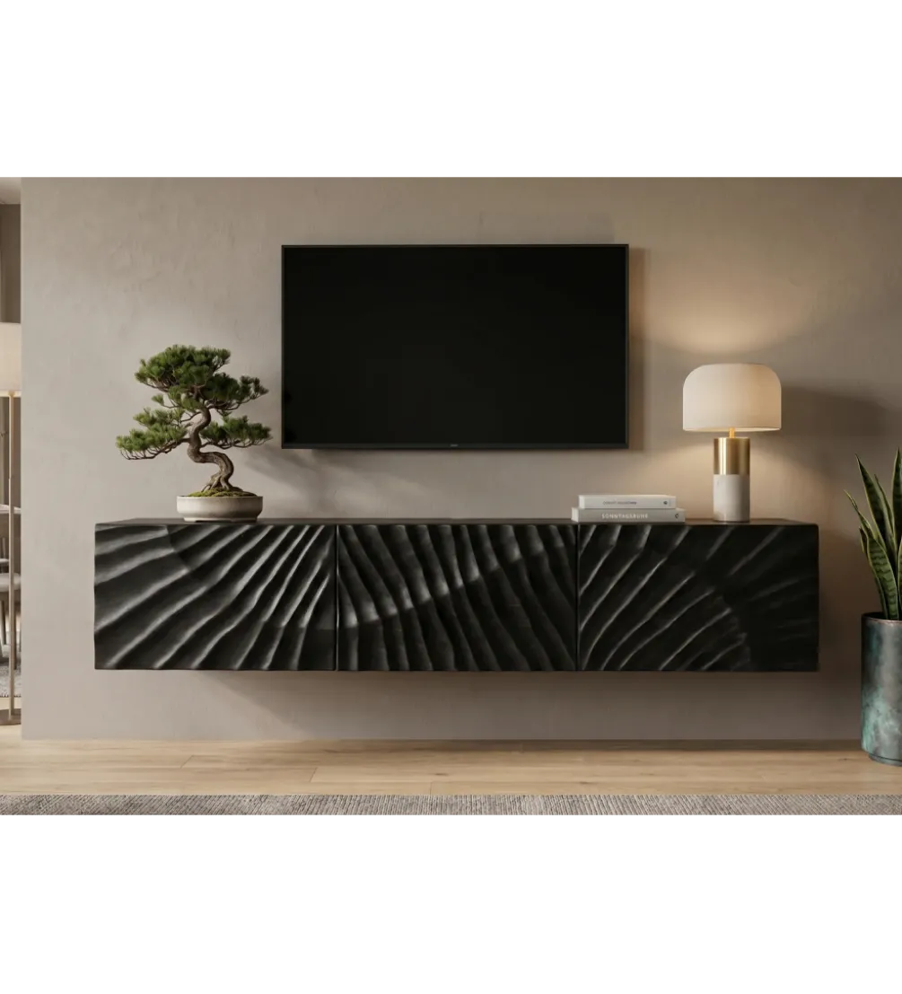 Stolik pod TV wiszący ZEUS Scorpion 160 cm drewno mango