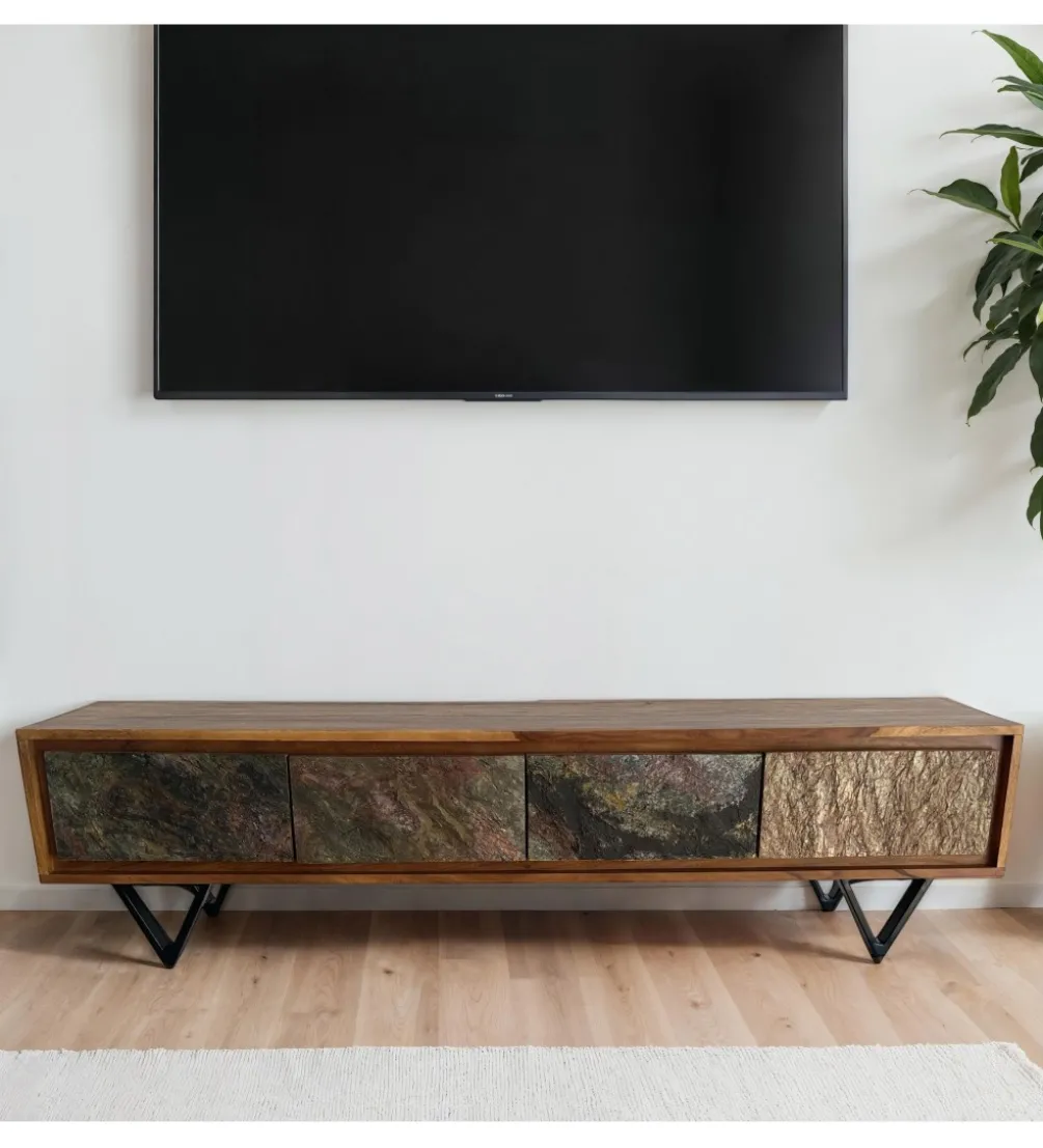 Stolik pod TV WOHNLING 160 cm drewno sheesham