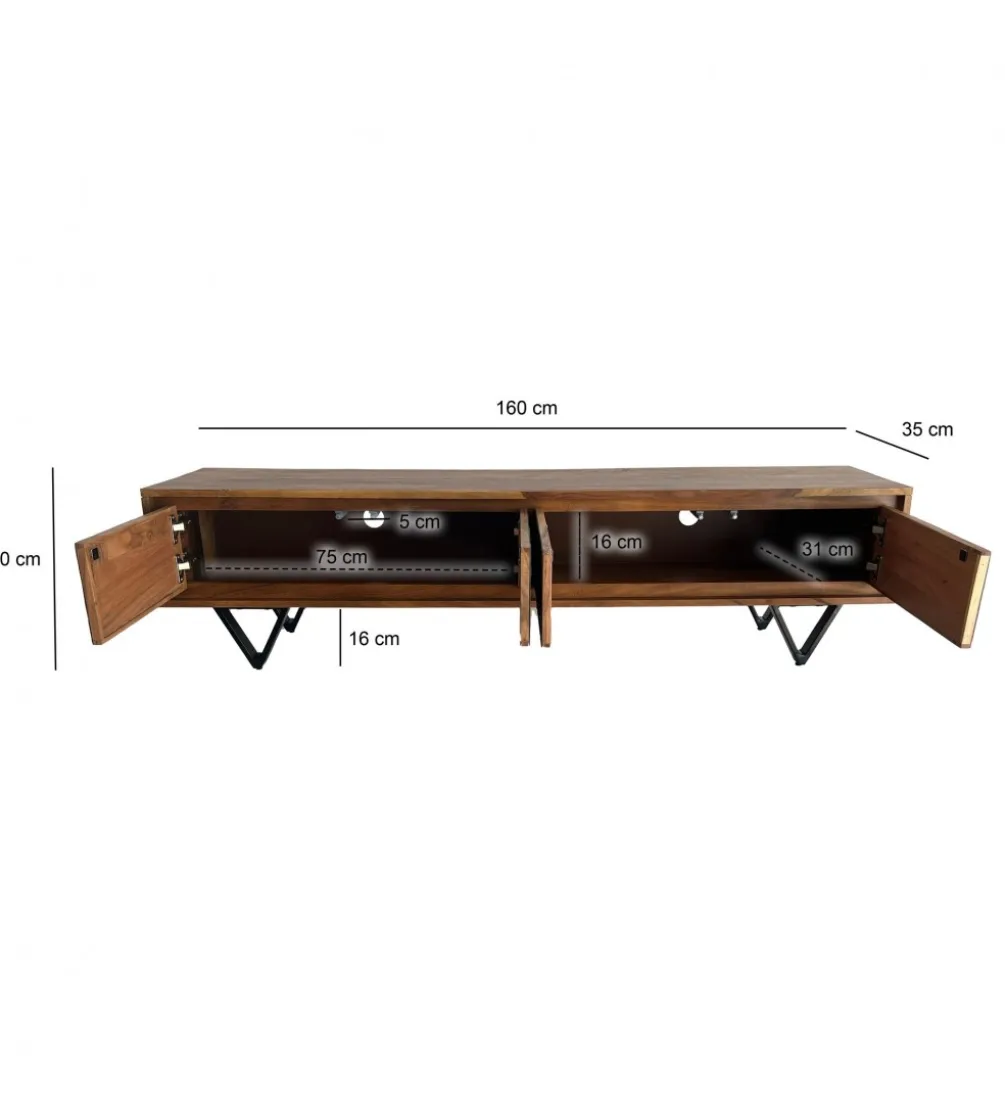 Stolik pod TV WOHNLING 160 cm drewno sheesham