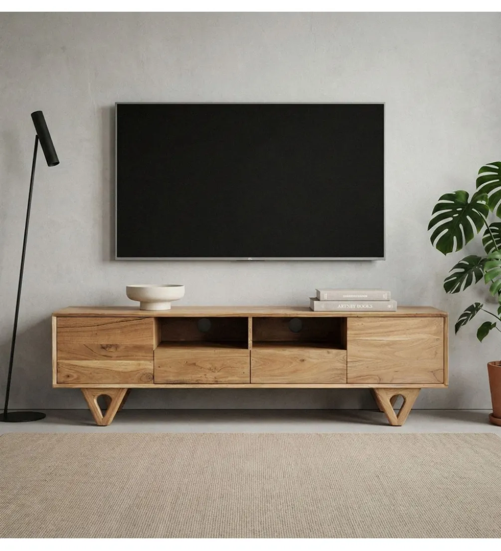 Stolik pod TV WOHNLING 160 cm drewno akacja