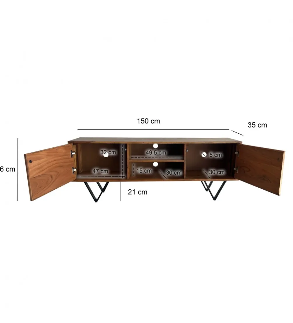 Stolik pod TV WOHNLING 150 cm drewno sheesham