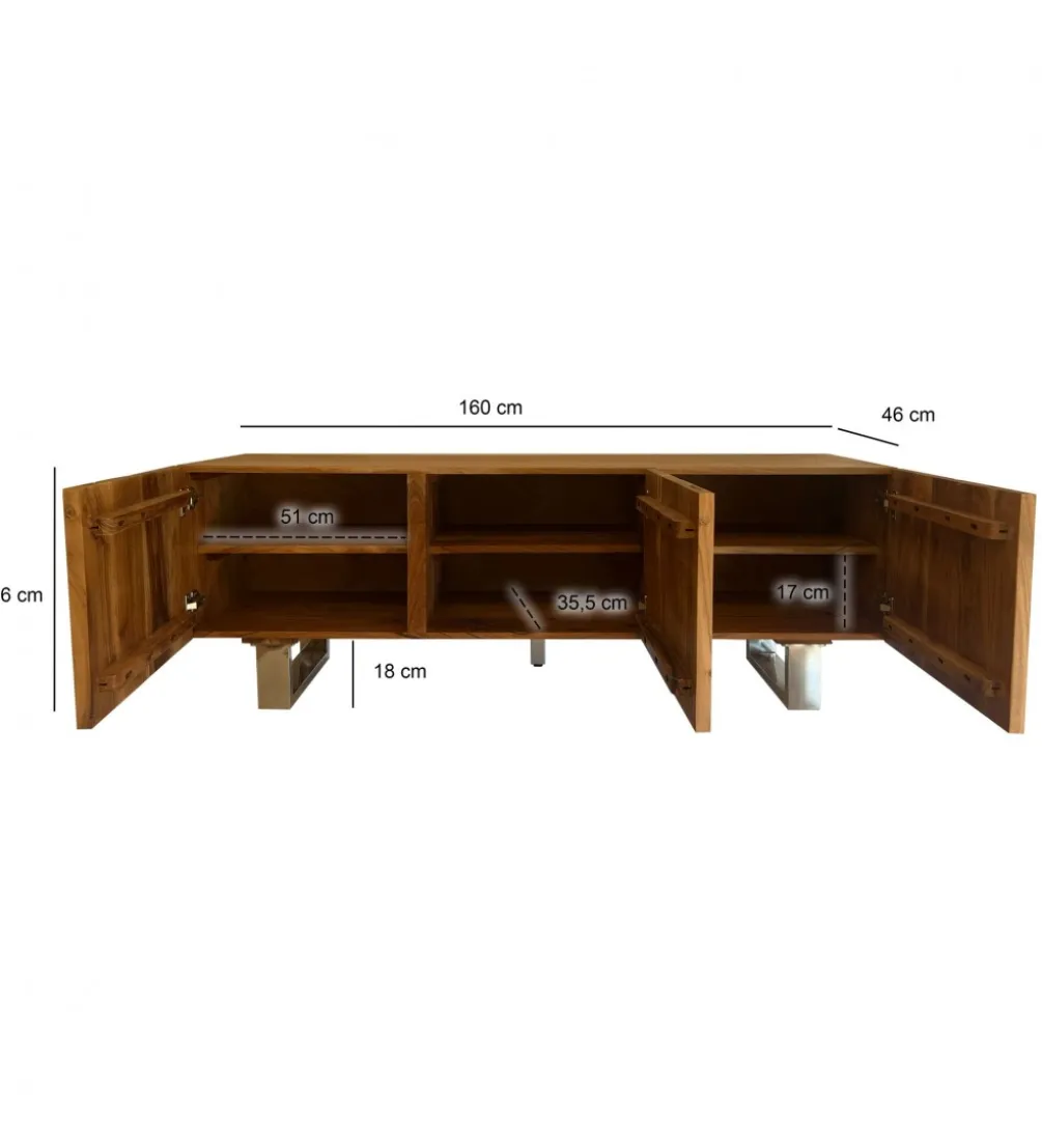 Stolik pod TV WOHNLING 160 cm drewno akacja