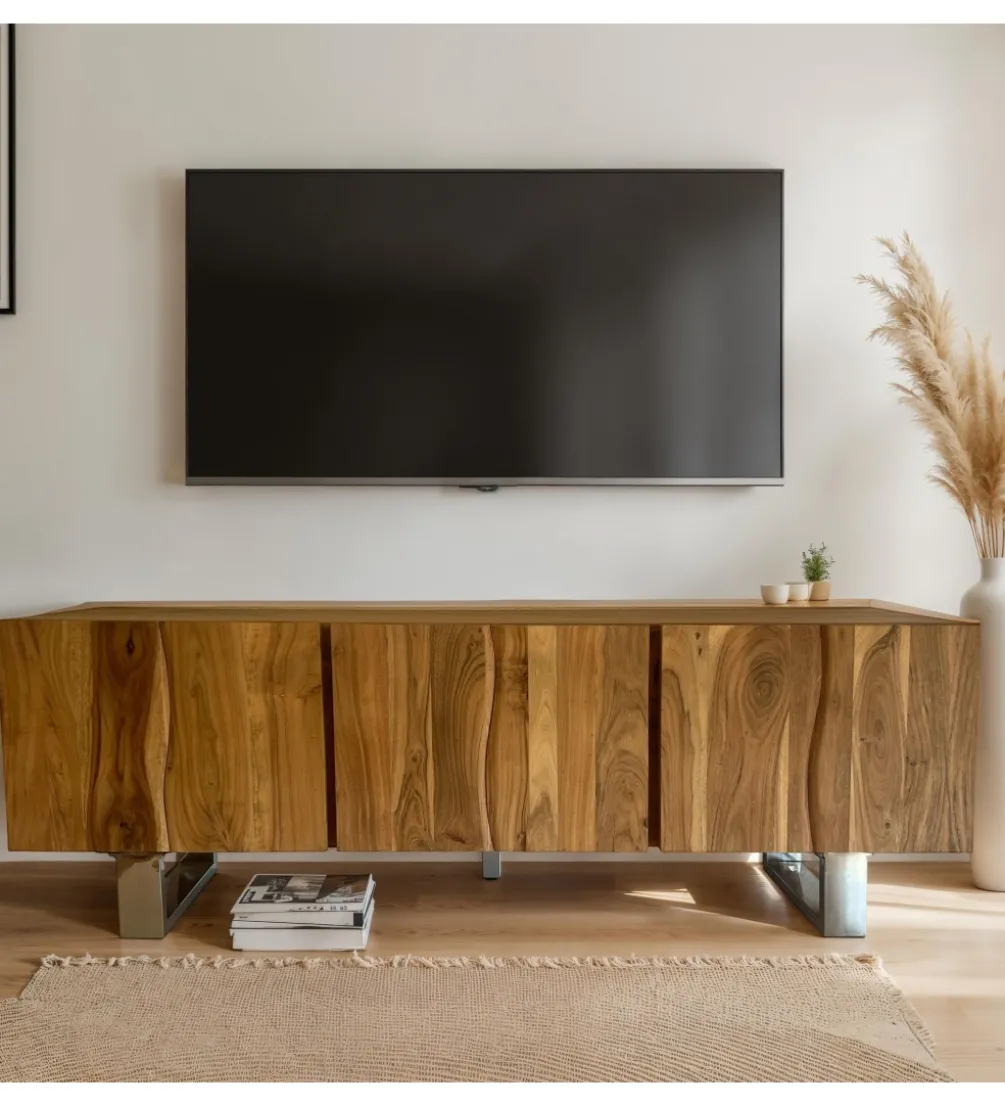 Stolik pod TV WOHNLING 160 cm drewno akacja
