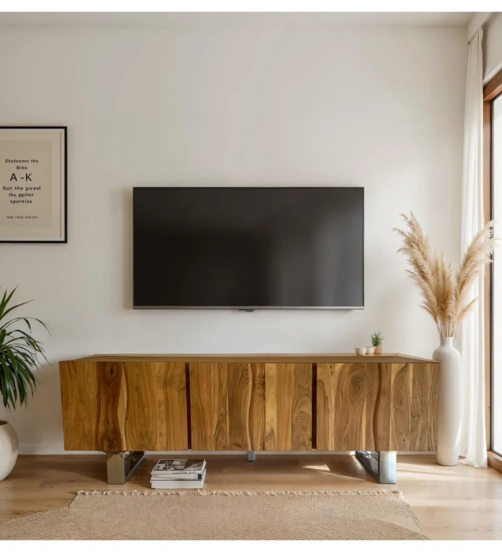 Stolik pod TV WOHNLING 160 cm drewno akacja