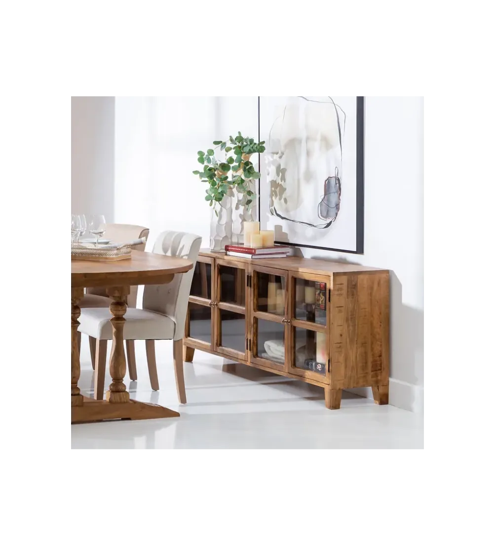 Stolik TV Iron Craft 160 cm drewno mango brąz