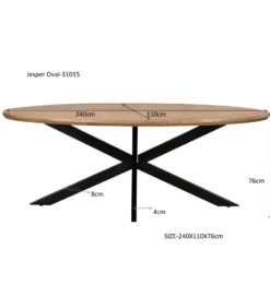 Stół owalny JESPER 240 cm drewno mango