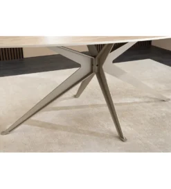 Stół owalny TRAVERTIN 220 cm ceramika w optyce trawertynu