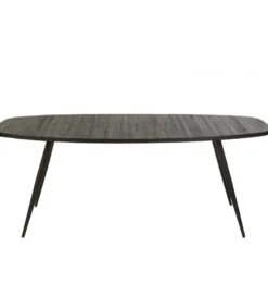 Stół owalny ZAMBIA 200 cm drewno teak czarny