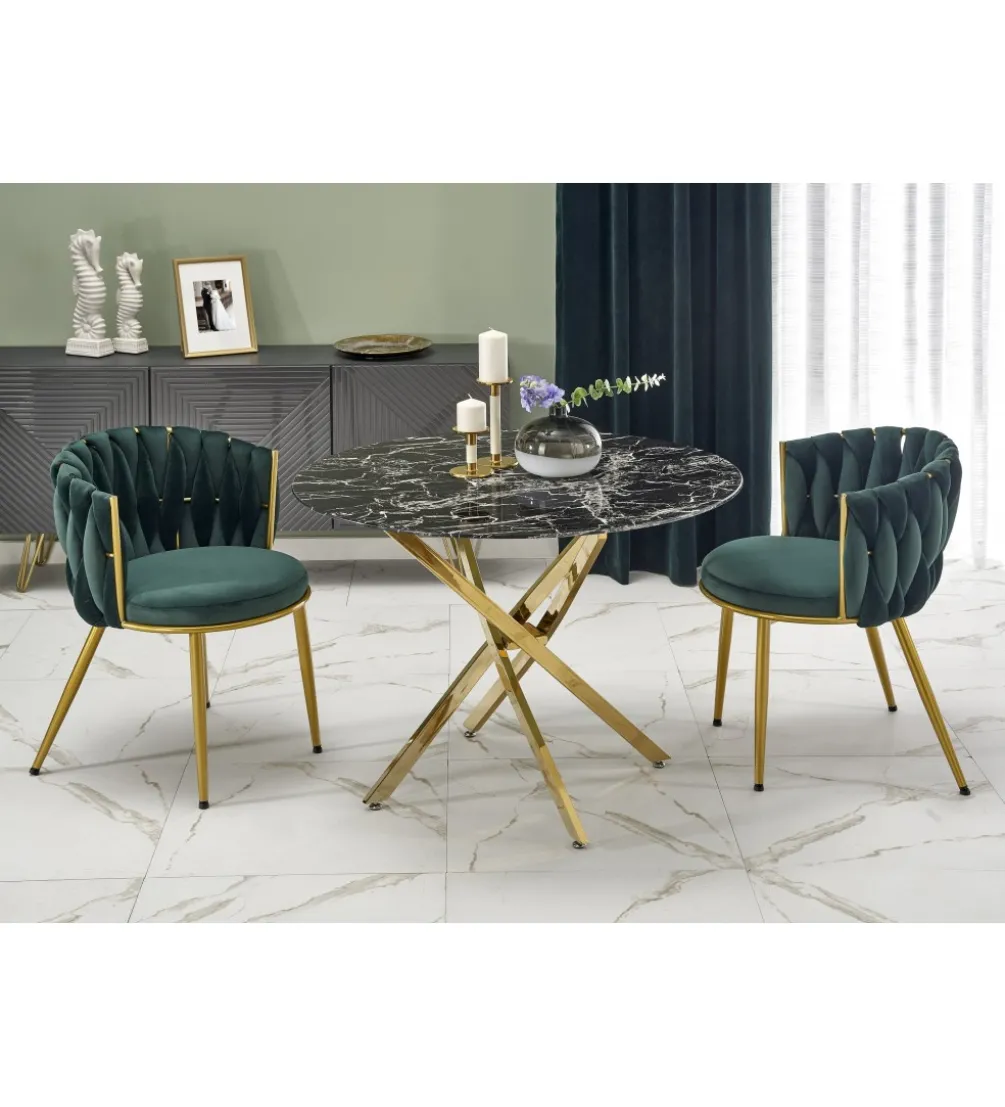Stół RAYMOND II 100 cm w optyce czarnego marmuru