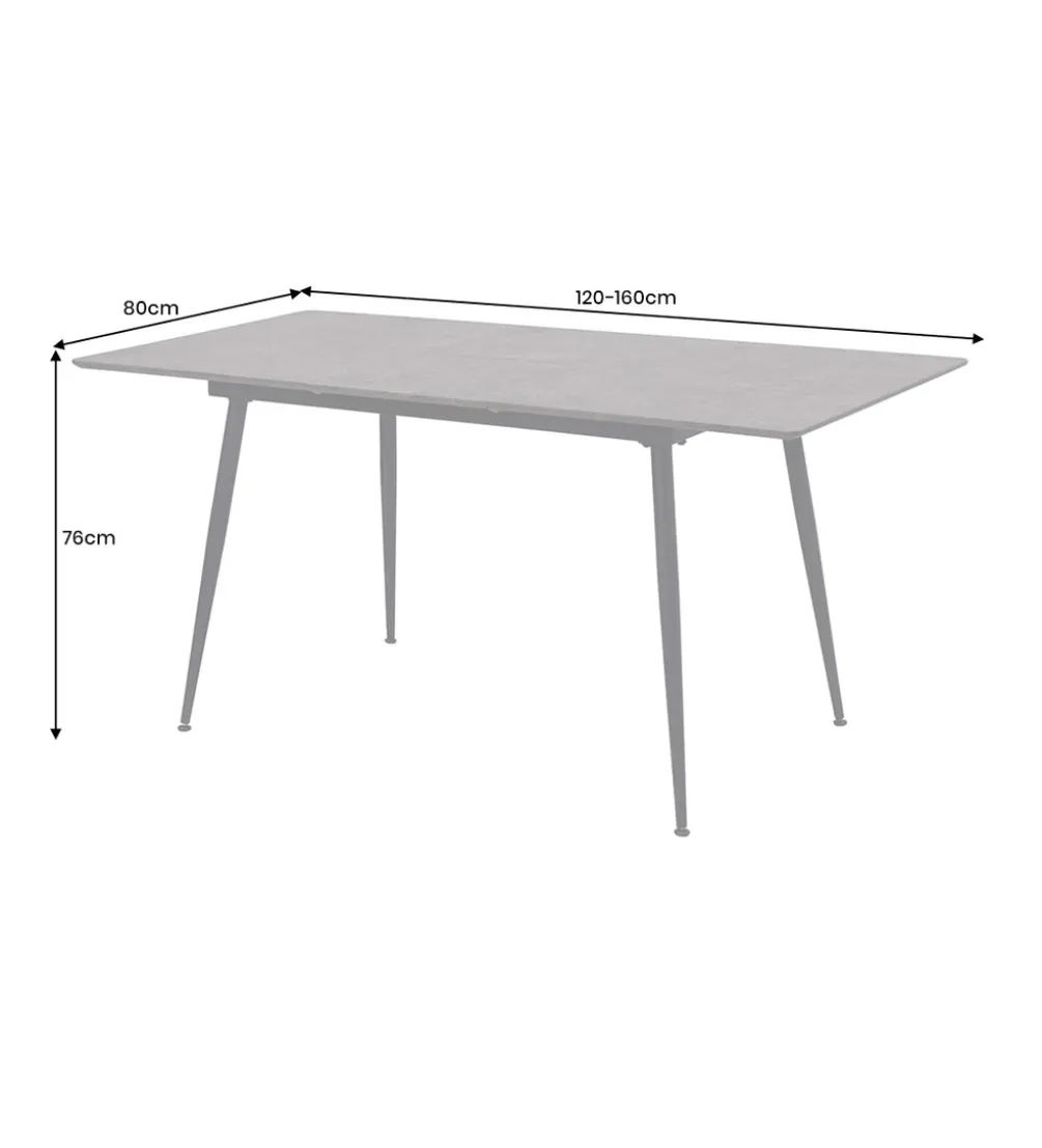 Stół rozkładany APARTMENT od 120 do 160 cm szary