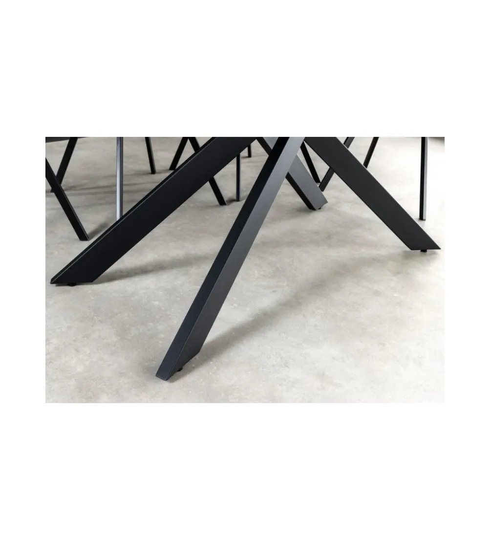 Stół rozkładany ARKANSAS 160 cm - 200 cm ceramika w optyce białego marmuru
