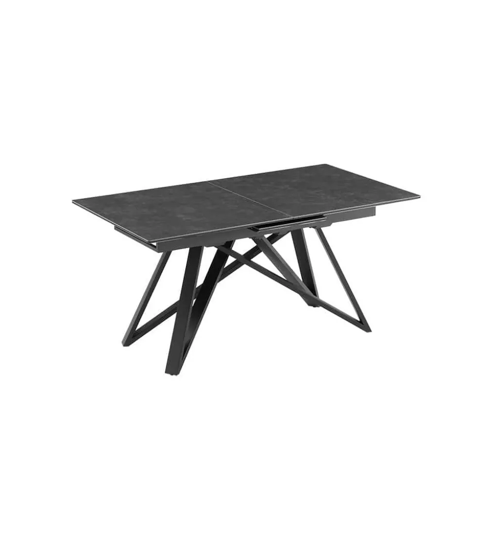 Stół rozkładany ATLAS 160 do 200 cm ceramika w optyce marmuru grafit