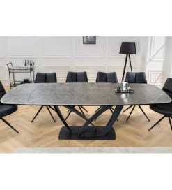 Stół rozkładany BLACKLIGHT 180 cm - 260 cm ceramika w optyce grafitowego marmuru