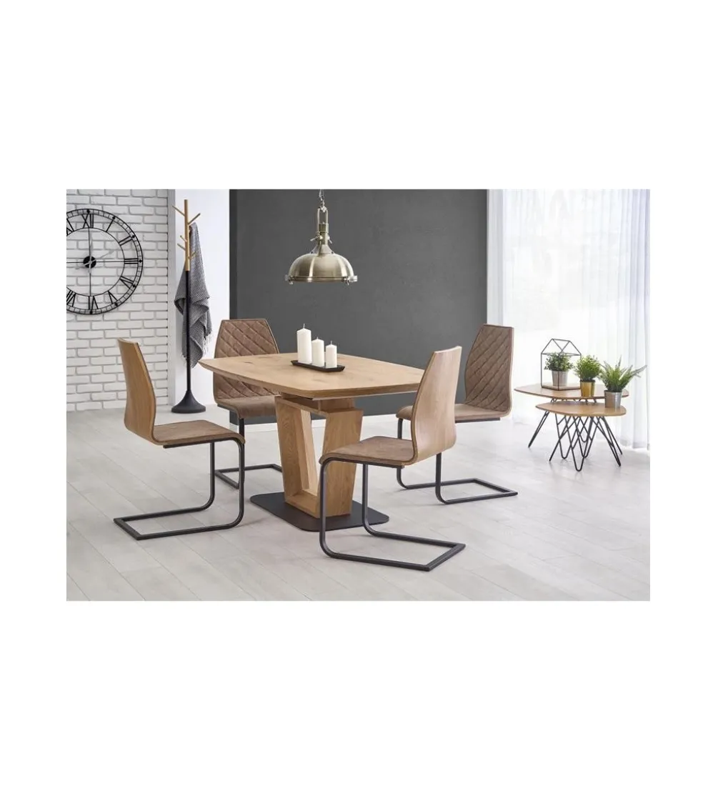 Stół rozkładany BLACKY 160 cm - 220 cm w kolorze dąb złoty