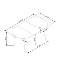 Stół rozkładany COLORADO 120 cm - 160 cm w kolorze dąb złoty