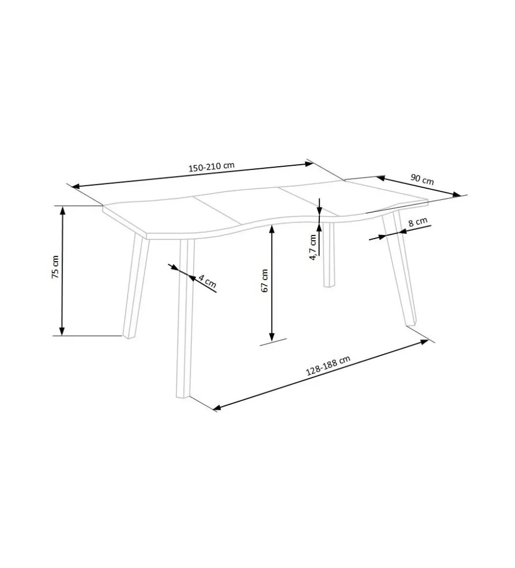 Stół rozkładany DICKSON 150 cm - 210 cm w optyce dąb naturalny