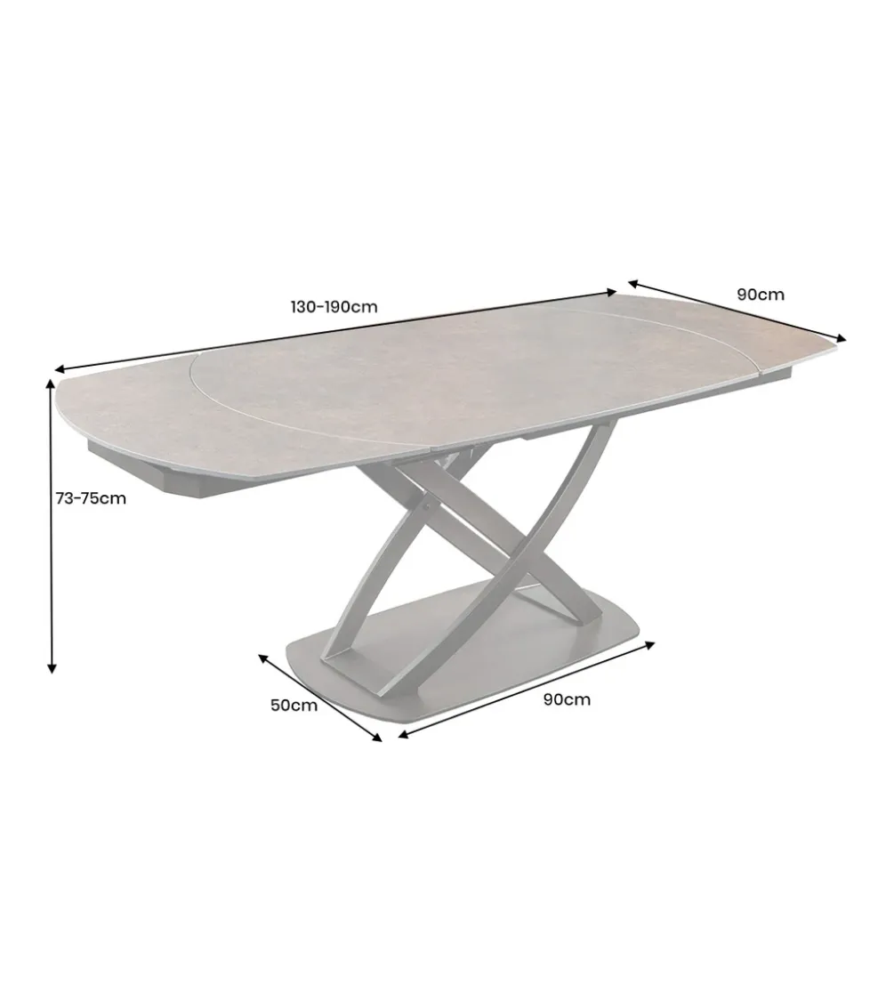 Stół rozkładany INCEPTION od 130 do 190 cm ceramiczny blat