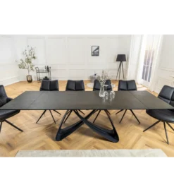 Stół rozkładany INFINITY 180 cm 220 cm 260 cm rdzawoczarny ceramika