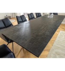Stół rozkładany INFINITY 180 cm 220 cm 260 cm rdzawoczarny ceramika