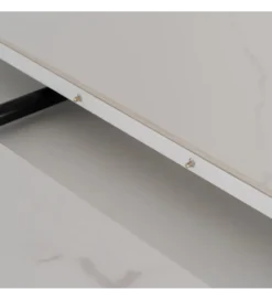 Stół rozkładany JAMEOX 120 cm czarny blat ceramika w optyce marmuru