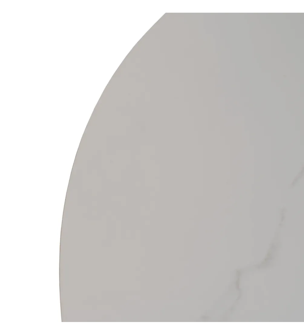 Stół rozkładany JAMEOX 120 cm czarny blat ceramika w optyce marmuru