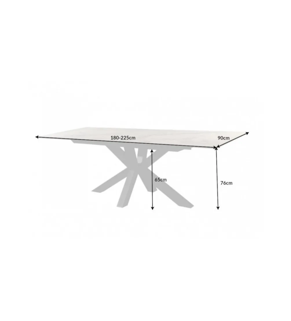 Stół rozkładany JUKON Eternity 180 cm - 225 cm ceramika optyka marmuru