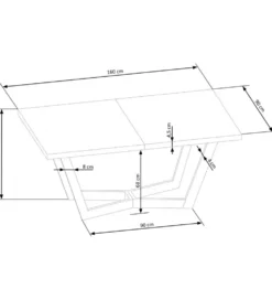 Stół rozkładany MASSIVE 160 cm - 250 cm - 340 cm w kolorze dąb