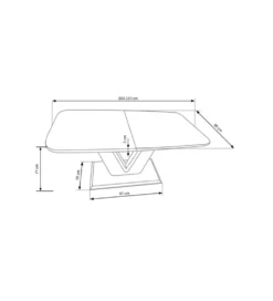 Stół rozkładany MISTRAL 160 cm - 220 cm biały