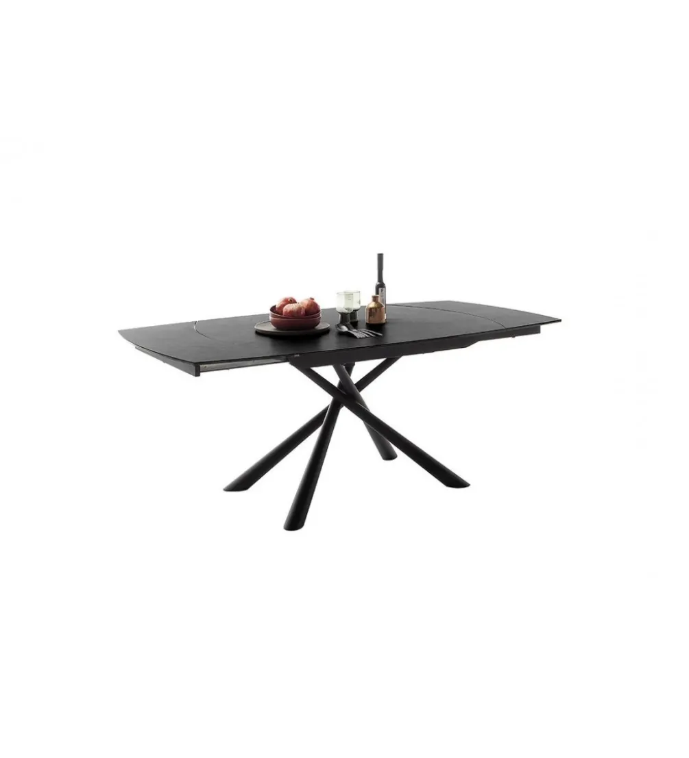 Stół Rozkładany NICOSIA 130 Cm - 190 Cm Ceramika antracyt