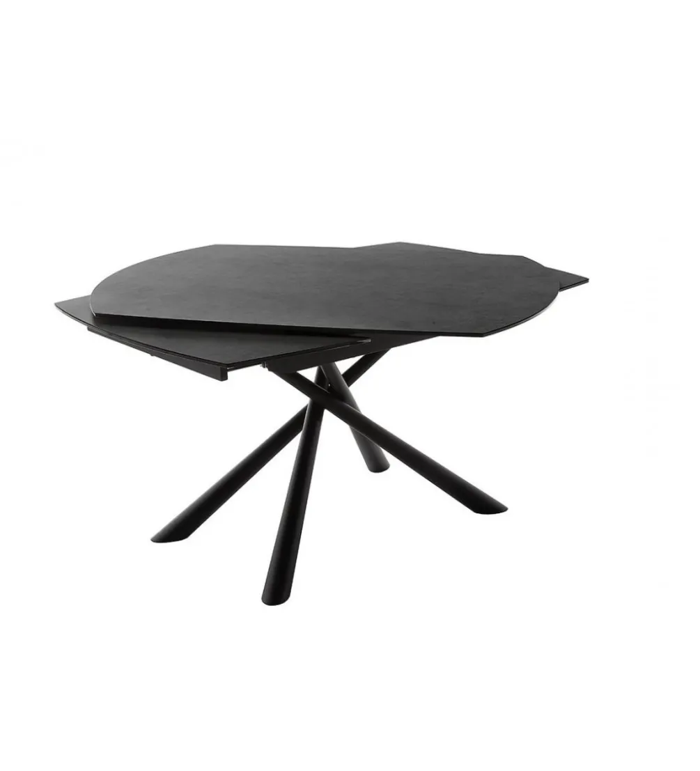 Stół Rozkładany NICOSIA 130 Cm - 190 Cm Ceramika antracyt