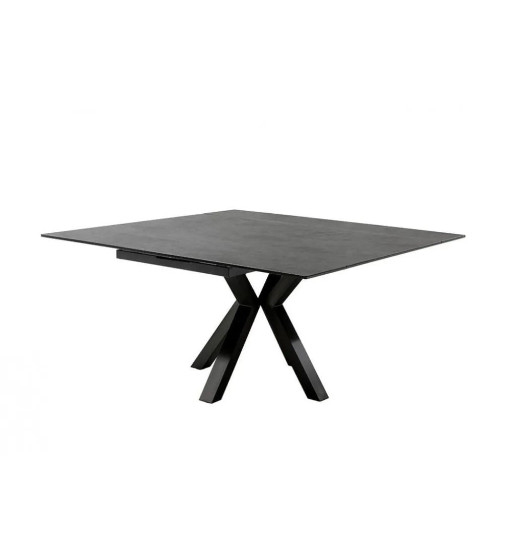Stół rozkładany PALLINI 150 cm x 90 cm - 120 cm - 150 cm ceramika antracytowy