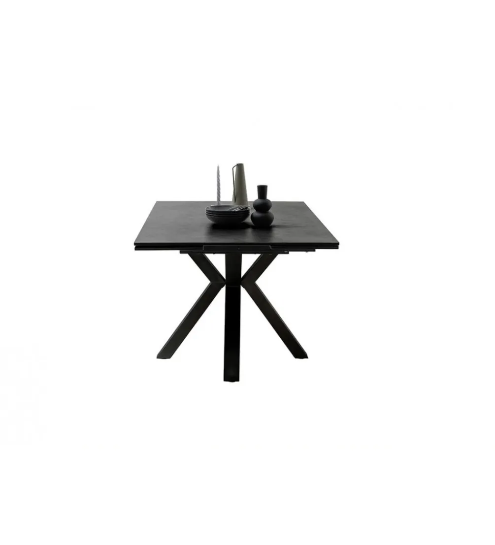 Stół rozkładany PALLINI 150 cm x 90 cm - 120 cm - 150 cm ceramika antracytowy