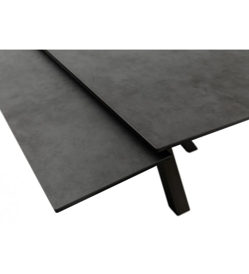 Stół rozkładany PALLINI 150 cm x 90 cm - 120 cm - 150 cm ceramika antracytowy