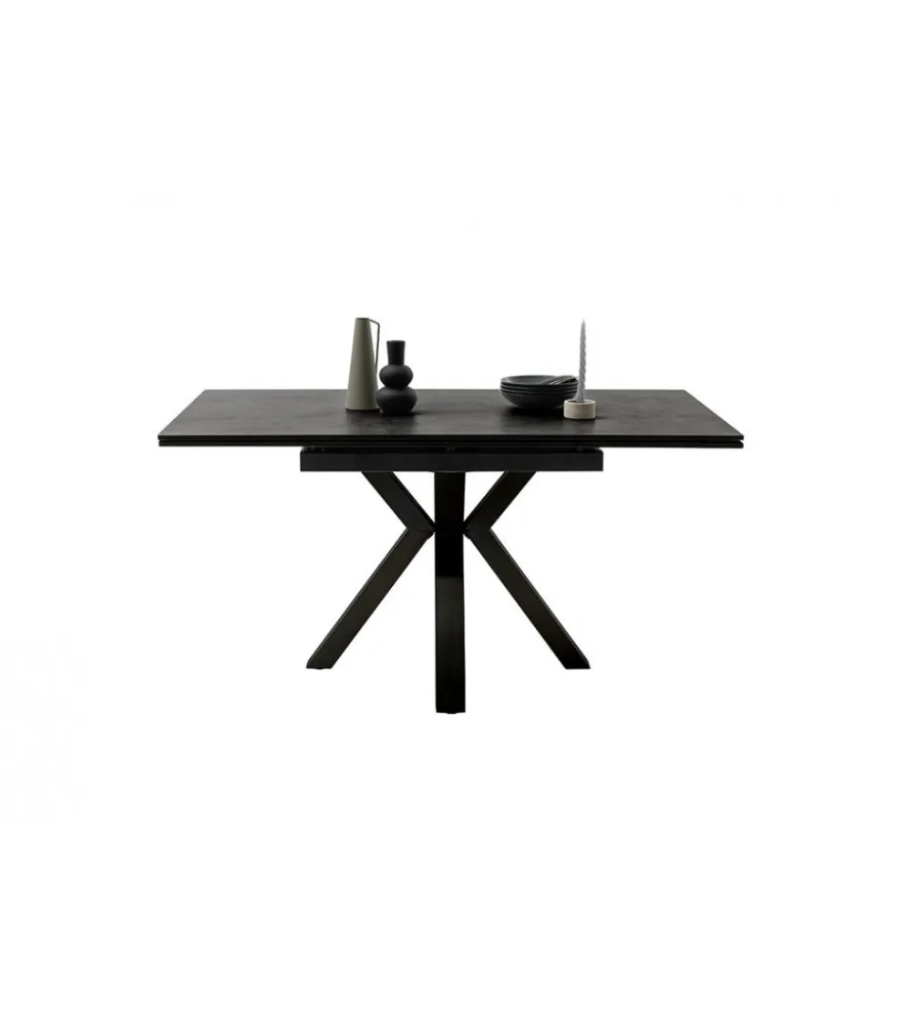 Stół rozkładany PALLINI 150 cm x 90 cm - 120 cm - 150 cm ceramika antracytowy
