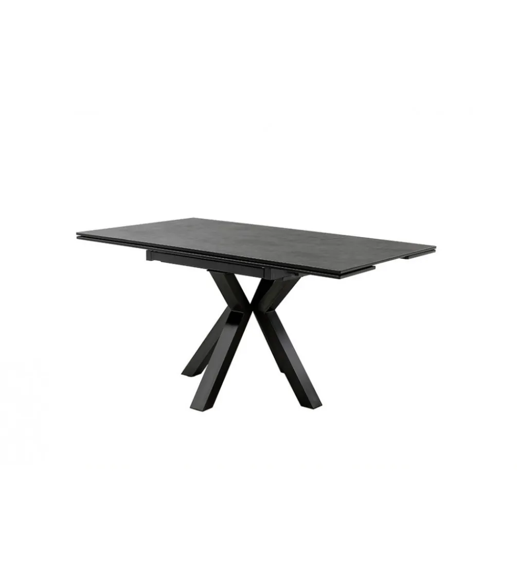 Stół rozkładany PALLINI 150 cm x 90 cm - 120 cm - 150 cm ceramika antracytowy