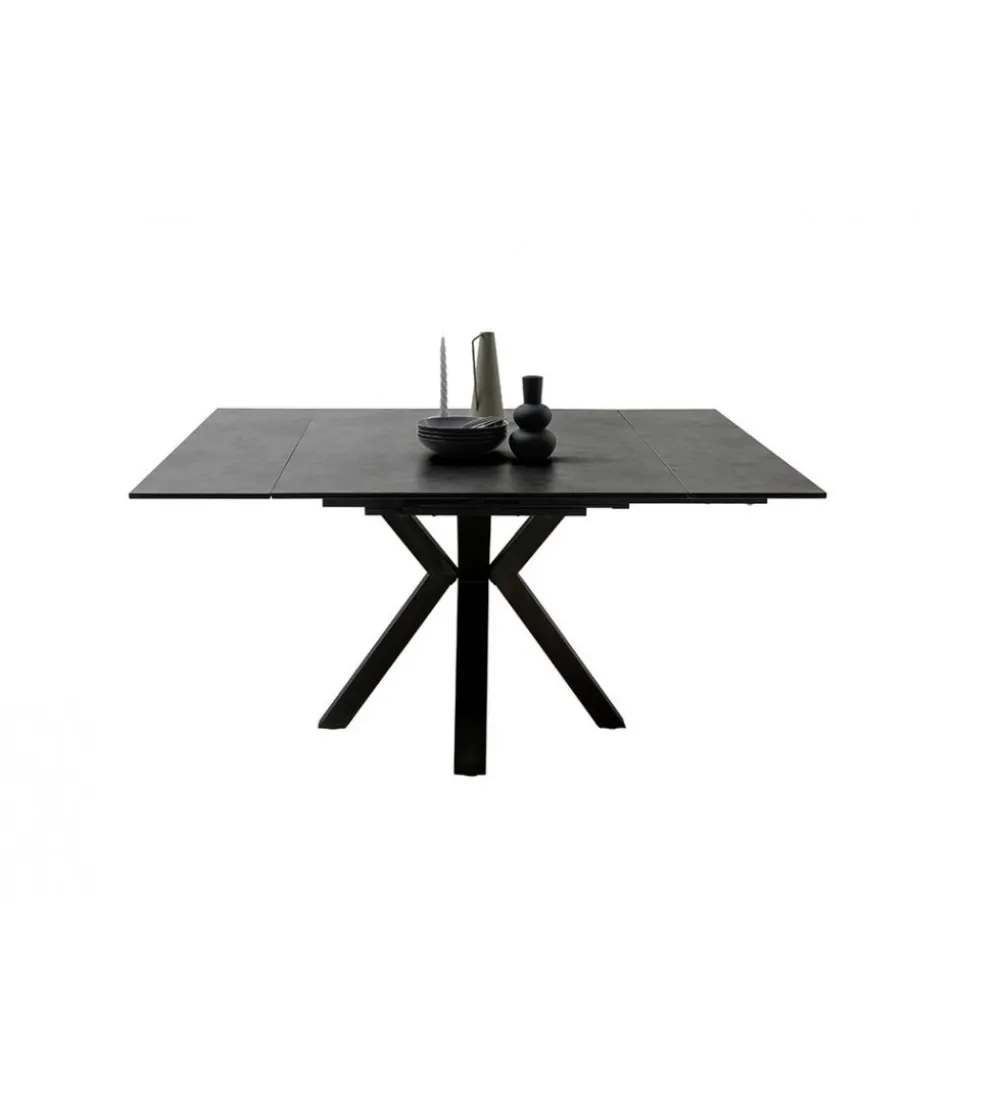Stół rozkładany PALLINI 150 cm x 90 cm - 120 cm - 150 cm ceramika antracytowy