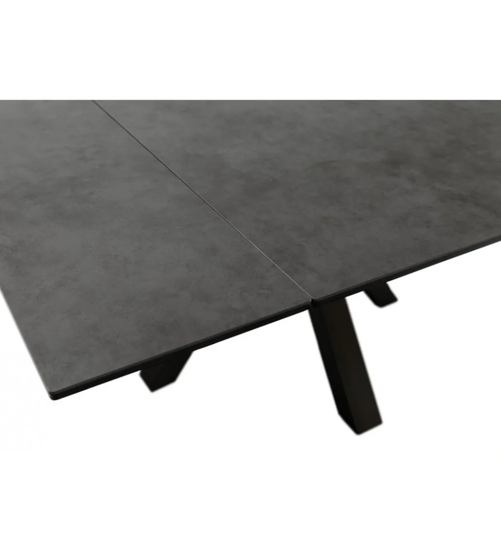 Stół rozkładany PALLINI 150 cm x 90 cm - 120 cm - 150 cm ceramika antracytowy