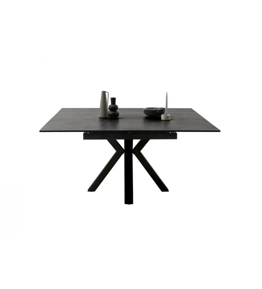 Stół rozkładany PALLINI 150 cm x 90 cm - 120 cm - 150 cm ceramika antracytowy