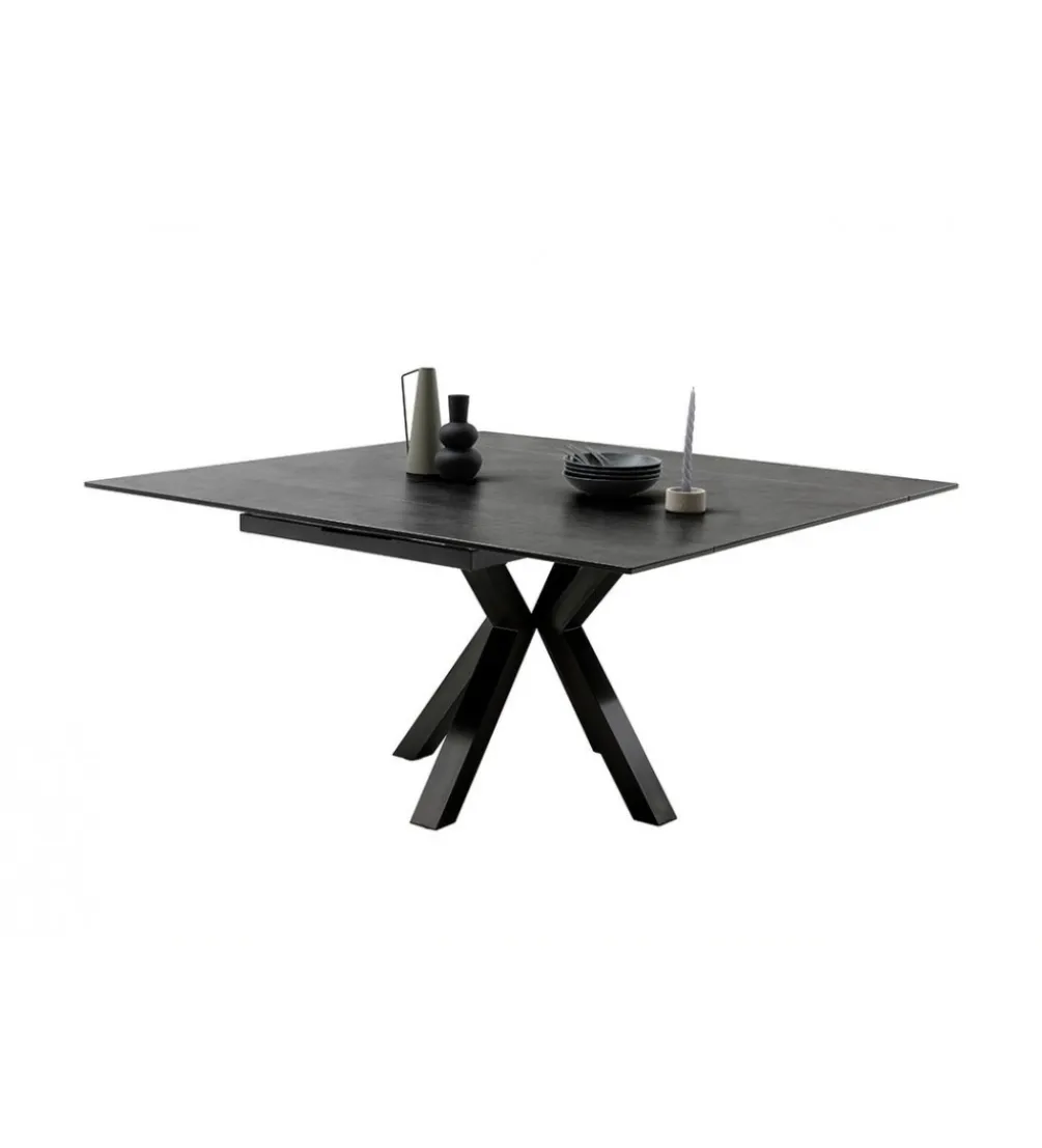 Stół rozkładany PALLINI 150 cm x 90 cm - 120 cm - 150 cm ceramika antracytowy